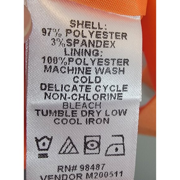 MetroStyle Blazer Bright Orange Jacket Sz 16 Lined Zip Around Adjustable - Picture 6 of 7